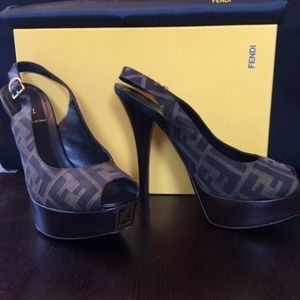Fendi Zucca Slingback